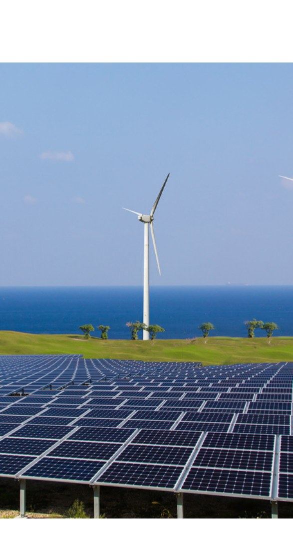 Planta de energía solar y eólica